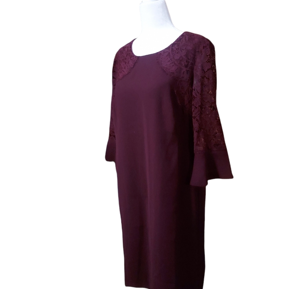 Talbots Women's Midi Dress in Deep Purple - Picture 2 of 4
